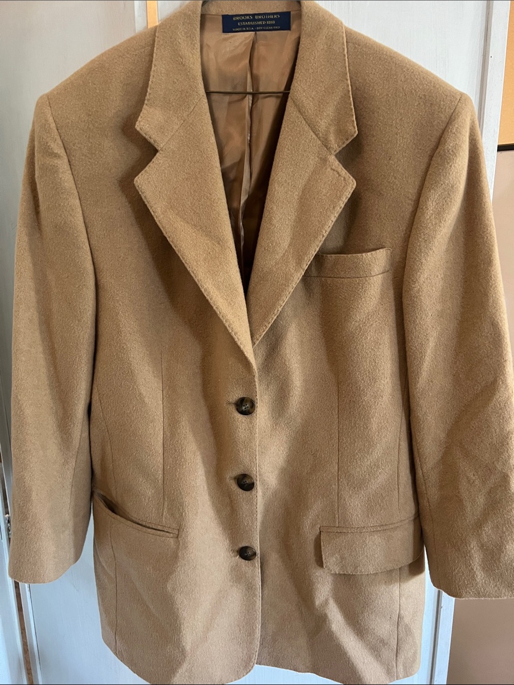 Brooks Brithers Vintage hand stitched Camel Wool Blazer sz 12